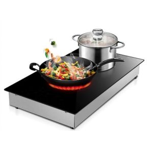 9 Power Levels 3200W Touch Double Burner Electric Cooktop