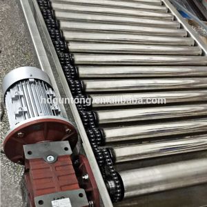 Material Handling Adjustable Roller Conveyor With Double Sprockets