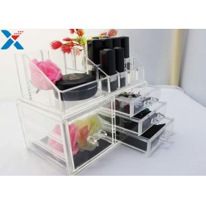 Rectangle Acrylic Makeup Drawer Organizer / Acrylic Cosmetic Organiser ROHS