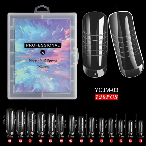 27 Styles Clear Dual Forms Stiletto Straight Square Nail Tips Finger UV Gel Nail Extension Mold Quick Building Gel Nail Form