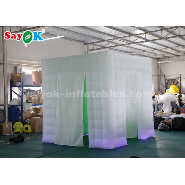 Inflatable Party Tent Oxford Cloth White And Green Inflatable Portable Photo Booth With Two Doors