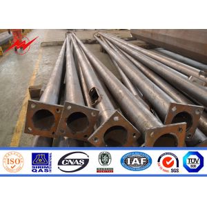 10m Roadside Street Light Poles Steel Pole With Advertisement Banner