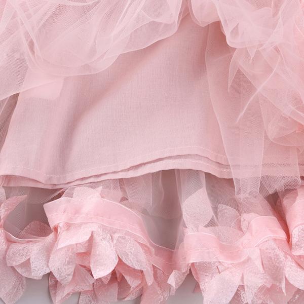 Children's Dress Clothing Girls Sweet Lace Mid Sleeve Tulle Princess Dress