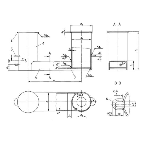 DIN 82607:1995-1 Stainless Steel Double Bitt Bollard Ship Towing Equipment