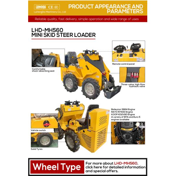 USA EPA Engine diesel Mini Crawler Wheel Skid Steer Loader with Factory Price