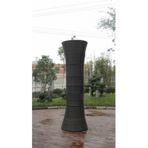 China Outdoor Garden Half Round Black Cane Bullet Sofa , Waterproof on sale