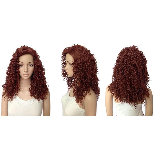 Deluxe Kinky Curly Long Synthetic Wigs , 18 Inches Natural Synthetic Wig
