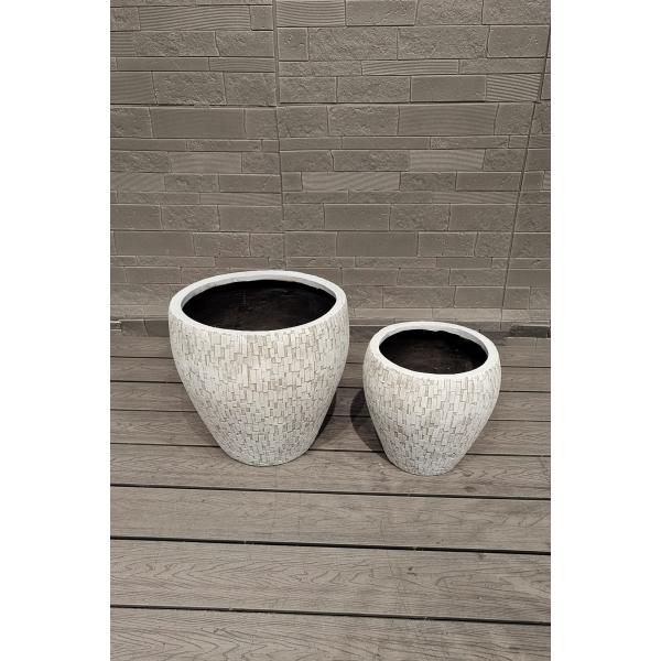 Customized Fiber Clay Planter Modern And Weather-Resistant For Gardens