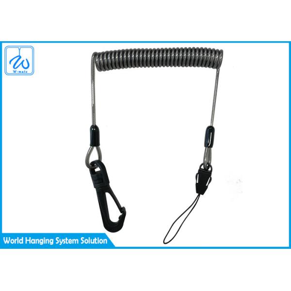 Buy Fishing Coiled Lanyard Inside Safety Rope Steel Wire For Rod 1.5m at wholesale prices