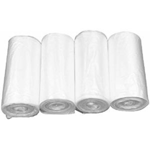 Leak-Proof Clear 4 Gallon Trash Can Liners 100Pk Small Coreless Plastic Garbage