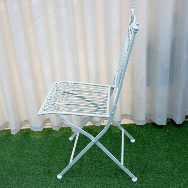 Transparent Outdoor Garden Bistro Cafe Vintage Square Metal Wrought Iron Folding Dining Chairs