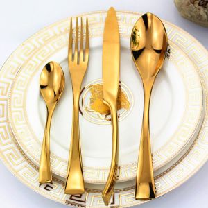 High quality Stainless steel gold cutlery/wedding flatware/tableware/dinnerware