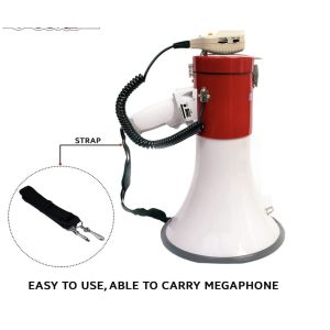 9V 10 Watt Handheld Megaphone Bullhorn Hand Held Bull Horn 30W