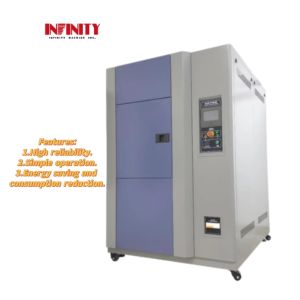 China Three Box High Reliability Programmed Cold And Hot Impact Test Chamber For Machinery Industry on sale