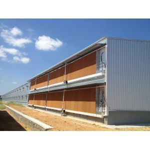 Galvanized Steel Poultry House with Gable Roof and Bolts Connection