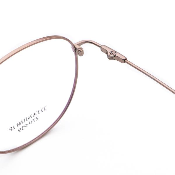 High Elastic IP Electroplating Beta Titanium Glasses Frame Cozy Gold Metal Opticalv