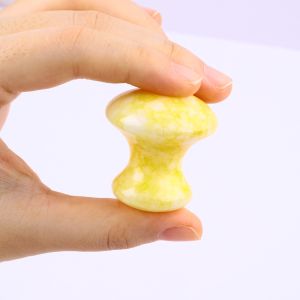 Yellow Jade Mushroom Crystal Guasha Board For Personal Health Care