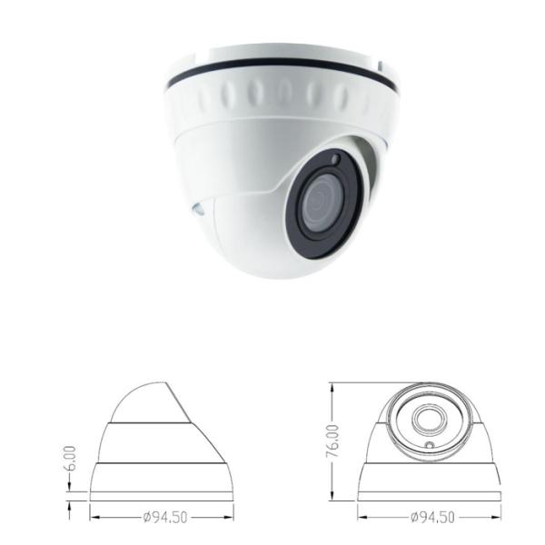 Night Vision 2.0MP Network IP Camera / White Outdoor Dome Security Camera