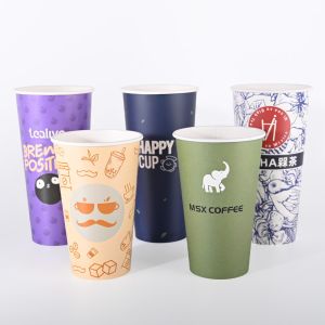 Portable Durable Single Wall Paper Cups With Flexographic Printing