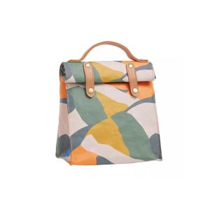 China Leakproof Portable Canvas Cooler Bag , Reusable Canvas Insulated Tote on sale