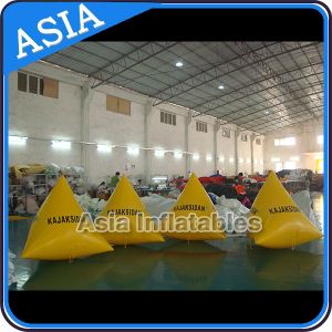 China Inflatable Swim Buoys , Triangular Shape Marker Floating For Advertising on sale