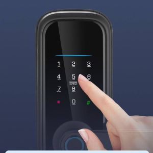 Tuya Smart Glass Door Lock with Fingerprint and Bluetooth