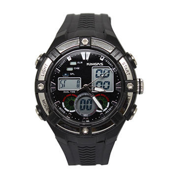 Buy Dual time analog waterproof mens digital watches , fashion digital sports watch OEM at wholesale prices