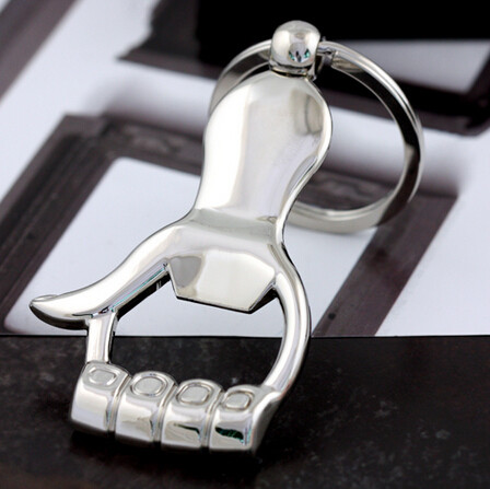 Buy New creative gift product metal gesture praise keychain keyrings bottle opener at wholesale prices