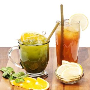 Biodegradable Minor Caliber Disposable Bamboo Straws 20cm Custom