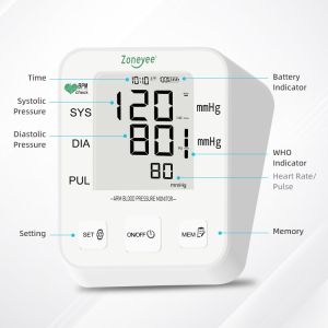 Smart Upper Arm Blood Pressure Heart Rate Bp Monitor Home Hospital Use Automatic