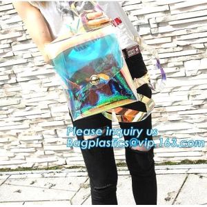 pocket transparent pvc clear backpack wholesale with padded straps, Waterproof