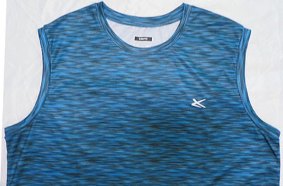 Blue Lightweight Double Needle Mens Sleeveless Tank Top Casual