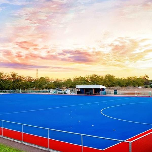 15mm Hockey Artificial Turf 8000 Dtex Blue Synthetic Grass With Low Maintenance Excellent Performance