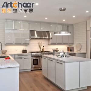 Antique Luxury Solid Wood Kitchen Cabinets In Modern Style U Shaped Kitchen