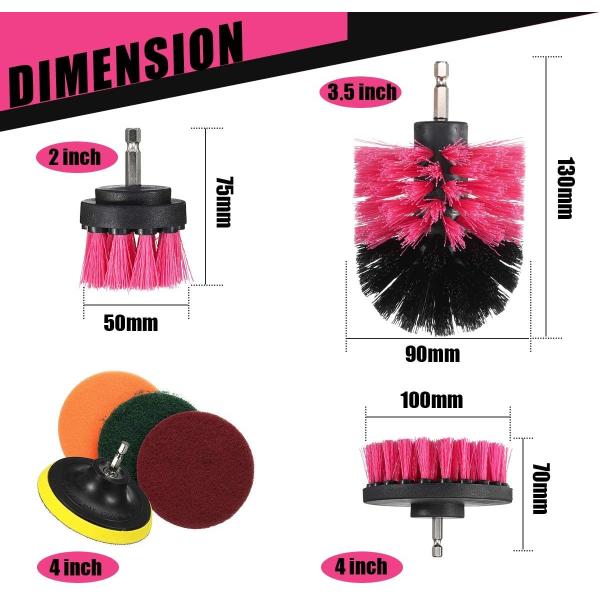 Buy Car Detailing 11Pcs Drill Cleaning Brush Attachment Power Scrubber 5cm at wholesale prices