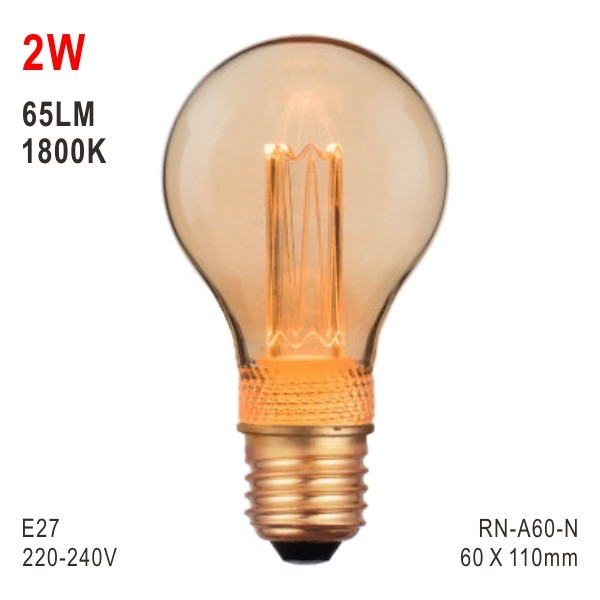 Buy E27 A60 Bulb, Deco Light, LED Bulb, Fashionable Glass Bulb, Candle Light at wholesale prices
