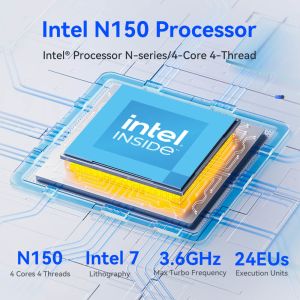 Intel N150 Dual Ethernet NAS Mini PC Router DDR4 32GB RAM Supports HD Display