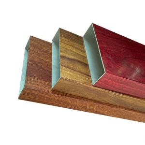 Wood Grain Aluminum Square Tube External Wall Aluminum Profiles Partition