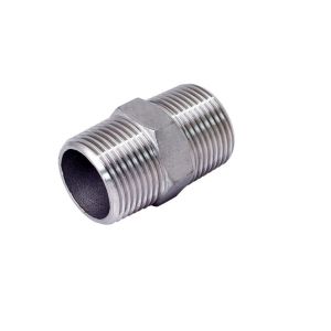 316 Stainless Steel Hex Nipples , 1/2" X 1/2" NPT Male Nipple