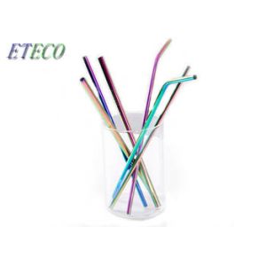 Washable Birthday Party Stainless Steel Cocktail Straws Rainbow Rose Gold