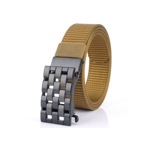 Prong Auto Buckle Mens Elastic Stretch Belts Brown Camel Grey