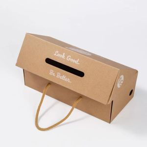 Quality Ultra Hard Corrugated Cardboard Folding Sports Shoe Box with Customized Print Logo and Wax Coating for sale