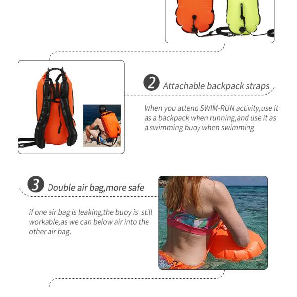 backpack dry bag open water swim lane marker marker buoys yellow safety inflatable pool life buoy swimming buoy