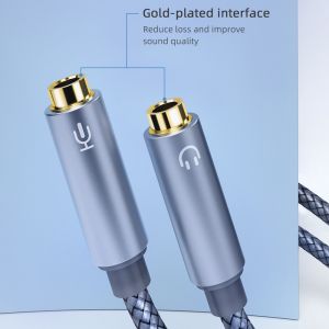 Braid Shielding 3.5MM Audio Adapters 2 In 1 Supporting Microphone Audio Cable