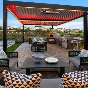 Quality Motorized Waterproof Outdoor Garden Pergola 10&quot; X 12&quot; With Downpipe Size And RGB Light for sale