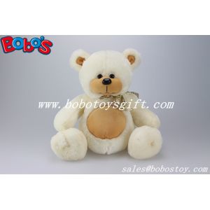 China Beige Big Tummy Plush Teddy Bear With Ribbon on sale