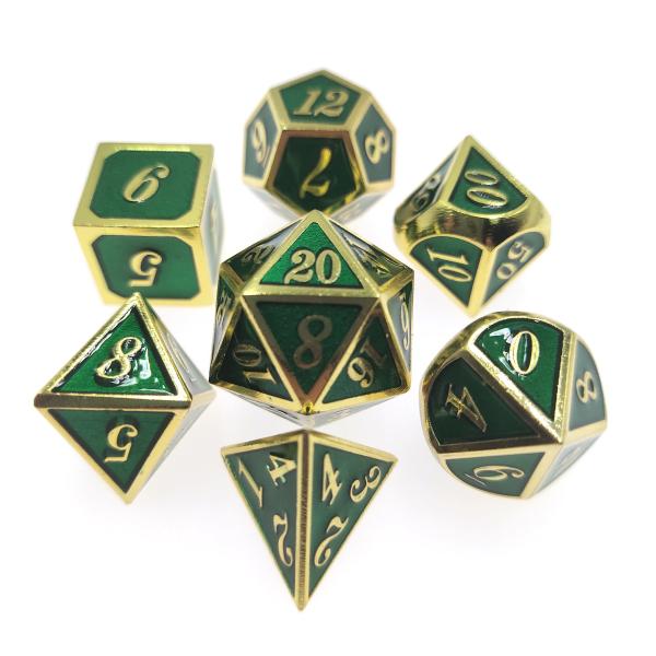 Fancy Metal Dice Set Anti Wear 7 Piece Gaming Dice Set Wear Polyhedral Gilt