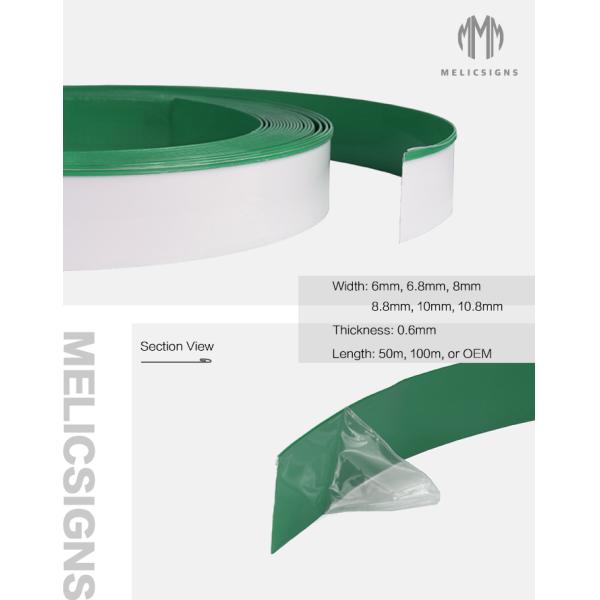 Advertising Facade Sign 100 Meter Green Color 0.6mm Thickness Aluminum Trim Cap