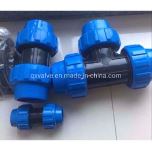 Pn16 Blue PP Coupling Compression Fittings for Irrigation Round Head Code Equal