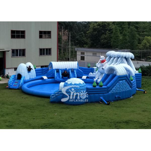 Snow N Ice World Giant Inflatable Water Park On Land With Big Inflatable Pool For Kids N Adults